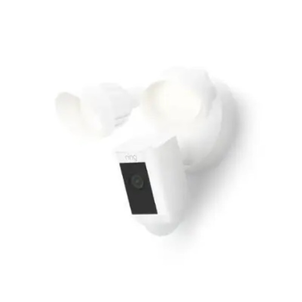 Ring White Spotlight Security Camera with Dual Lights